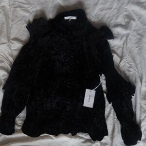 FRAME BLACK VELVET BLOUSE WITH TAGS